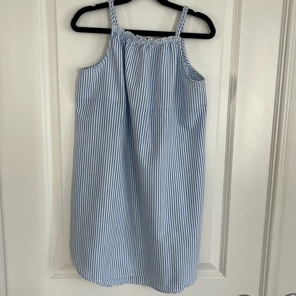 H&M Seersucker Dress Blue and White Size 8-10y